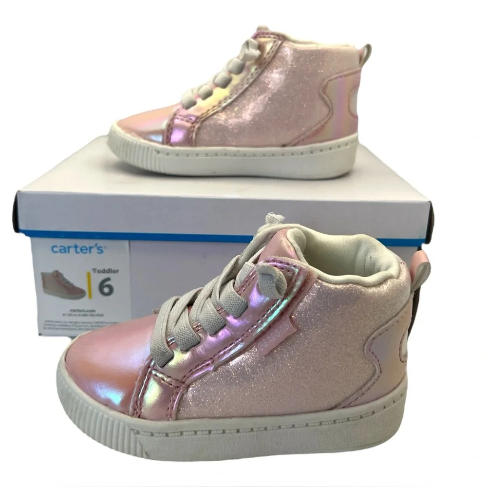 Carter's Toddler Avenida High-Top Pink Slip-On Hook & Loop Sneakers, Size 6‎